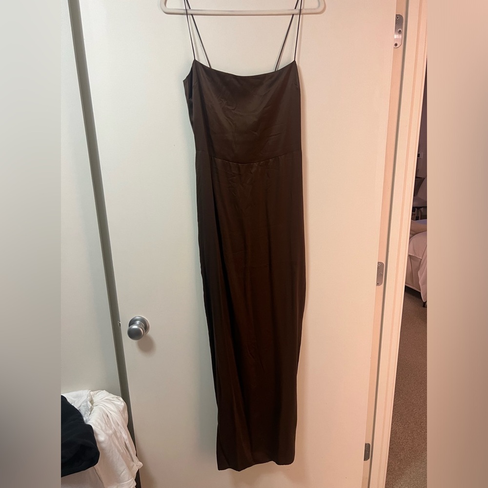 Reformation Frankie Brown Silk Dress Size 8